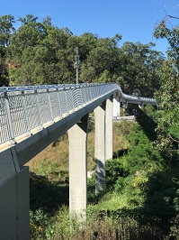 Image of the construction of the Moggill Road Cycle Bridge